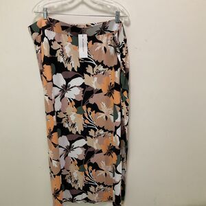 Liz Clairborne Knit Floral Skirt Peach And Orange Size 2X NWT